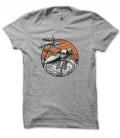 T-Shirt Surfer Skeleton on the beach, 100% coton Bio