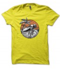 T-Shirt Surfer Skeleton on the beach, 100% coton Bio