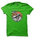 T-Shirt Surfer Skeleton on the beach, 100% coton Bio