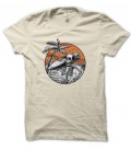 T-Shirt Surfer Skeleton on the beach, 100% coton Bio