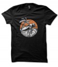 T-Shirt Surfer Skeleton on the beach, 100% coton Bio