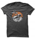 T-Shirt Surfer Skeleton on the beach, 100% coton Bio