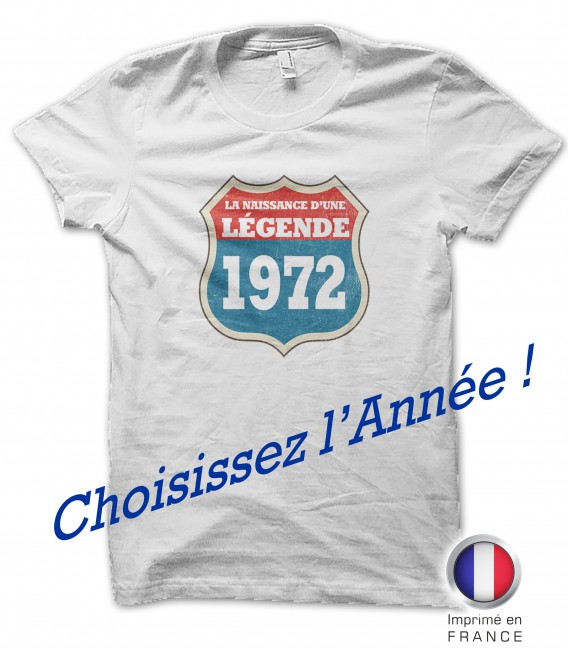 T-Shirt Anniversaire style Route 66, La naissance d'une Légende 100% coton Bio