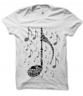 T-Shirt Skull Music, Note en Tête de Mort, 100% coton Bio