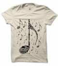 T-Shirt Skull Music, Note en Tête de Mort, 100% coton Bio