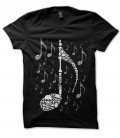 T-Shirt Skull Music, Note en Tête de Mort, 100% coton Bio