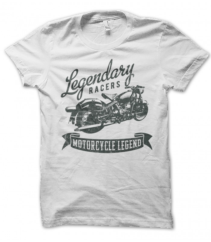 T-Shirt Moto Vintage Legendary Racers, pilote de légende 100% coton Bio