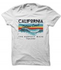 T-Shirt California Golden Coast, Perfect Wave, 100% coton BIO