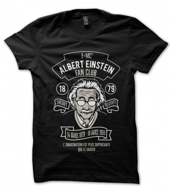 T-Shirt Albert Einstein Fan Club, 100% coton BIO