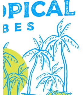 T-Shirt Tropical Vibes, vibrations Tropicales surf, 100% coton BIO