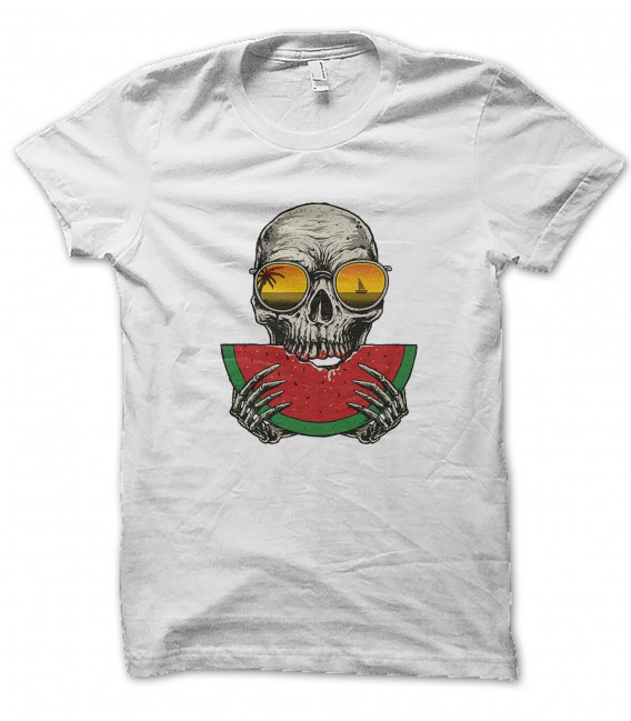 T-Shirt Skull Pastèque, Summer Life, 100% coton BIO