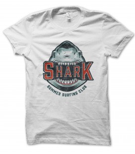 T-Shirt Shark Summer Surfing Club , 100% coton BIO