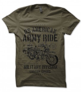 T-Shirt Army Ride, US American Biker, Military division 100% coton