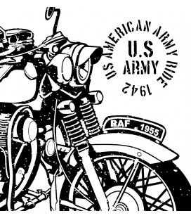 T-Shirt Army Ride, US American Biker, Military division 100% coton