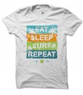 T-Shirt Eat Sleep Surf Repeat, 100% coton BIO