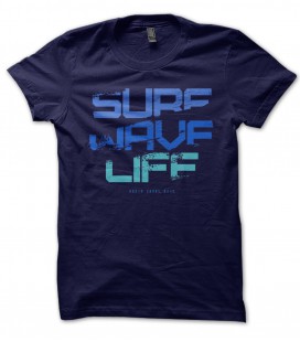 T-Shirt Surf Wave Life, 100% coton BIO