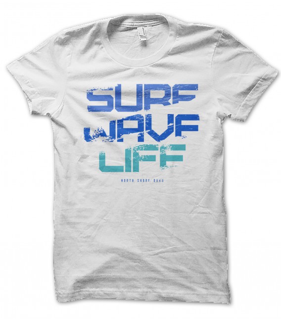 T-Shirt Surf Wave Life, 100% coton BIO