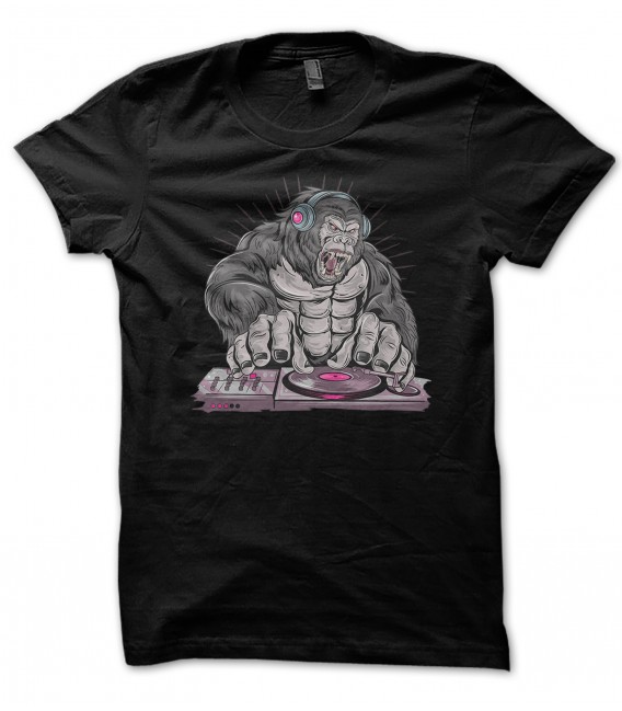 T-Shirt Gorilla DJ, 100% coton BIO