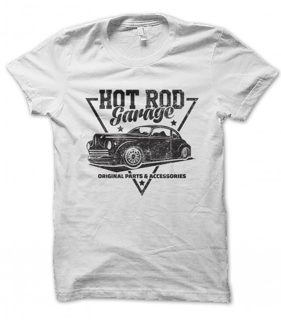 T-Shirt Hot Rod Garage, Original Vintage Parts, 100% coton BIO