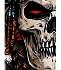 T-Shirt Guerrier Indien, Indian Warrior Skull, 100% coton