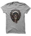 T-Shirt Guerrier Indien, Indian Warrior Skull, 100% coton