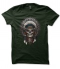 T-Shirt Guerrier Indien, Indian Warrior Skull, 100% coton