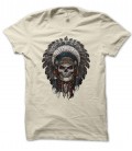 T-Shirt Guerrier Indien, Indian Warrior Skull, 100% coton