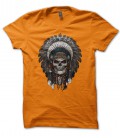 T-Shirt Guerrier Indien, Indian Warrior Skull, 100% coton