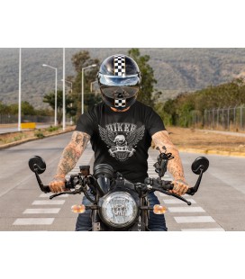 T-Shirt Biker Born to be Free, 100% coton Bio