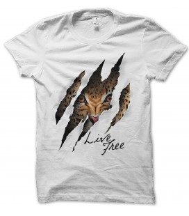 T-Shirt Live Free and Wild, 100% coton Bio