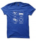 T-Shirt Eat Sleep Game Repeat, 100% coton T-GeeK