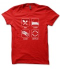 T-Shirt Eat Sleep Game Repeat, 100% coton T-GeeK