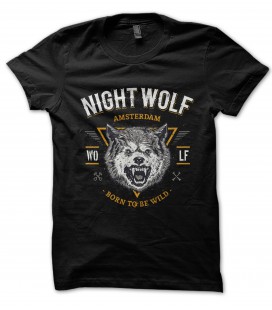 T-Shirt Night Wolf, Amsterdam, Born to Be Wild 100% coton Bio