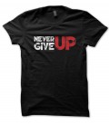 T-Shirt Never Give UP (White and Red ) 100% coton