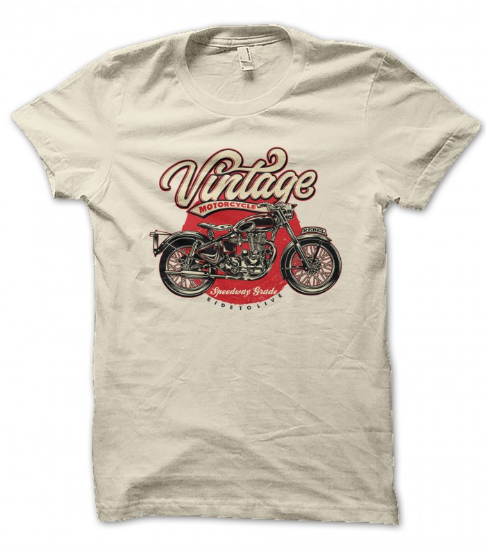 T-Shirt Vintage Motorcycle Speedway Grade, 100% coton Tee-shirt