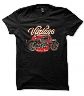 T-Shirt Vintage Motorcycle Speedway Grade, 100% coton