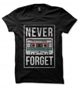 T-Shirt Never forget les cassettes !, vintage K7, 100% coton