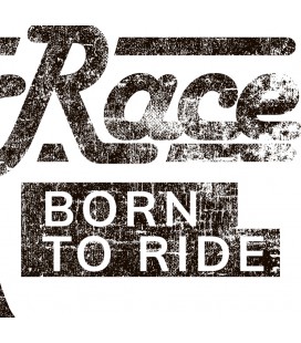 T-Shirt Road Race Born to Ride Vintage, 100% coton