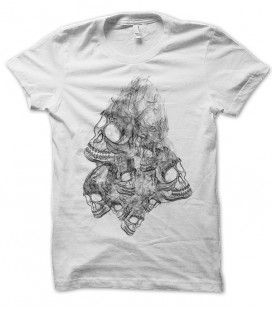 T-shirt Skull in Fire, Black & White