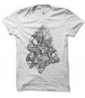 T-shirt Skull in Fire, Black & White