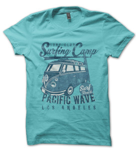 Tee Shirt Vintage Surfing Camp, Pacific Wave Surf Club, Los Angeles