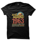 Tee Shirt Vintage Anniversaire Limited Edition Date au Choix