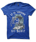 Tee Shirt It is Summer, Go Surf ! Skull Surfing