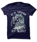 Tee Shirt It is Summer, Go Surf ! Skull Surfing