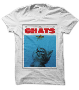 Tee Shirt CHATS ( parodie film JAWS )
