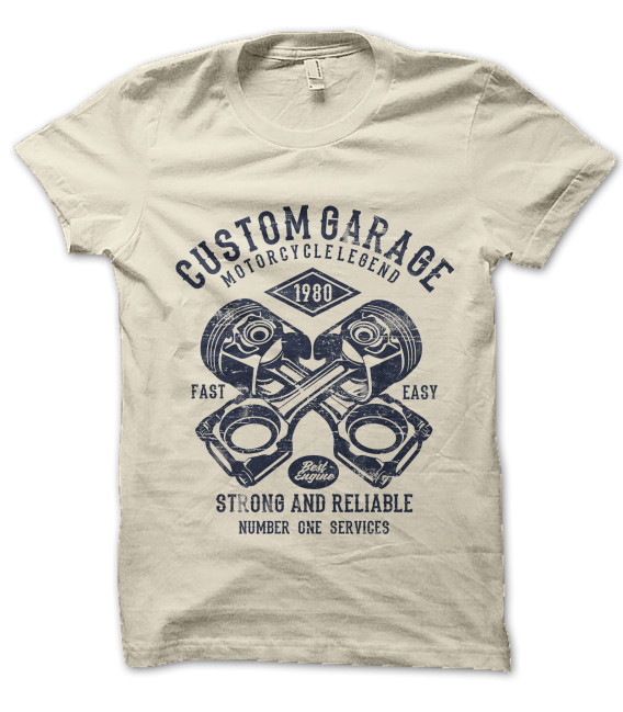 Tee Shirt Vintage Custom Garage, Motorcycle Legend 1980