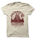 Tee Shirt Vintage American Grizzly Bear, YellowStone