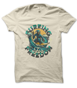 Tee Shirt Surfing for Freedom, Skull surfer