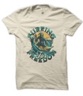 Tee Shirt Surfing for Freedom, Skull surfer