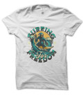 Tee Shirt Surfing for Freedom, Skull surfer